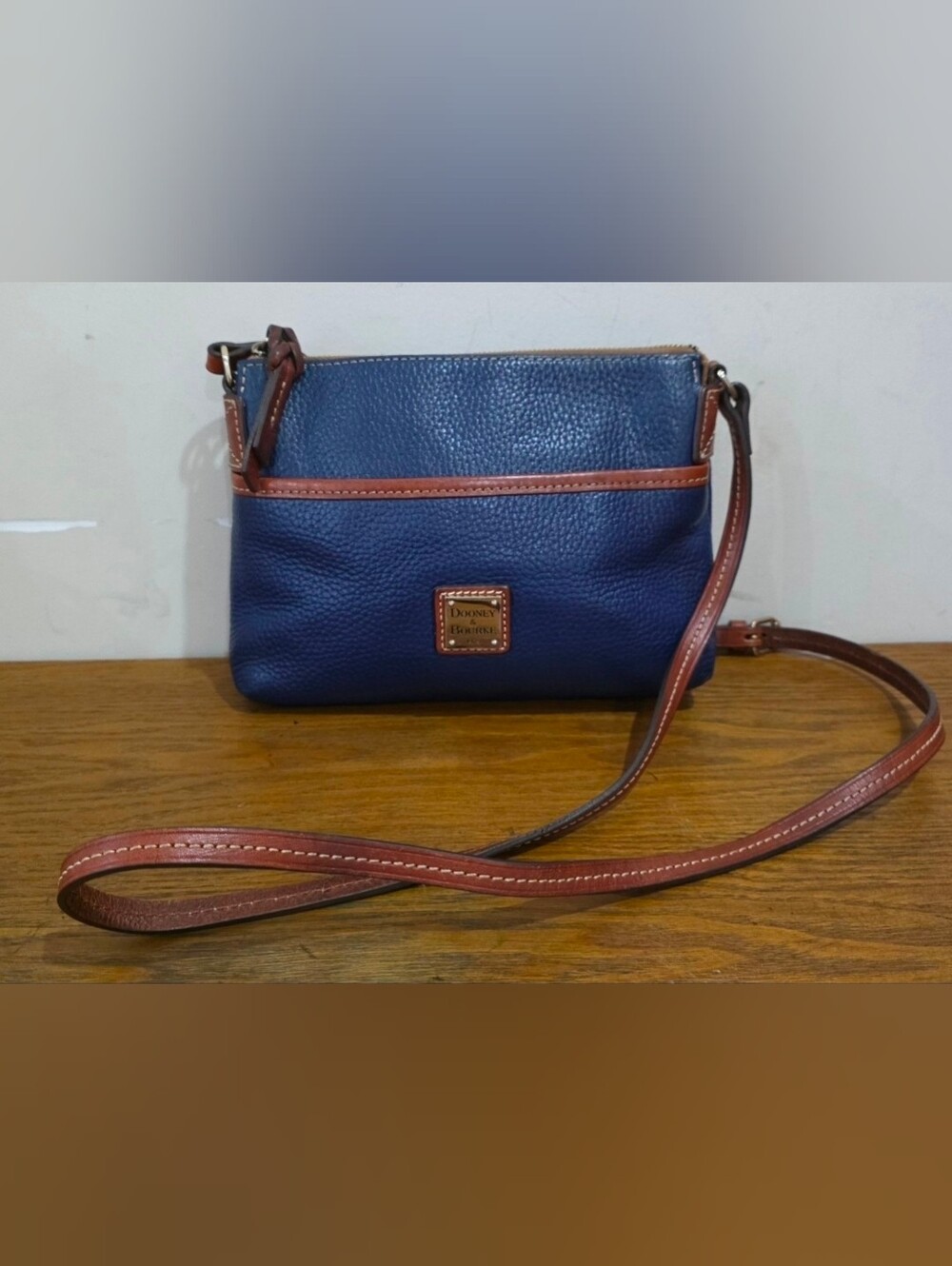 Dooney and bourke Navy Pebbled Leather Crossbody Bag